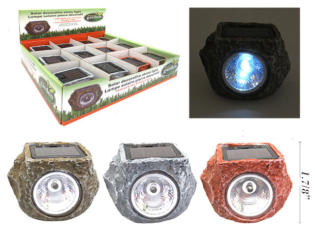 Carton of 24 Solar Led Garden Rock Light