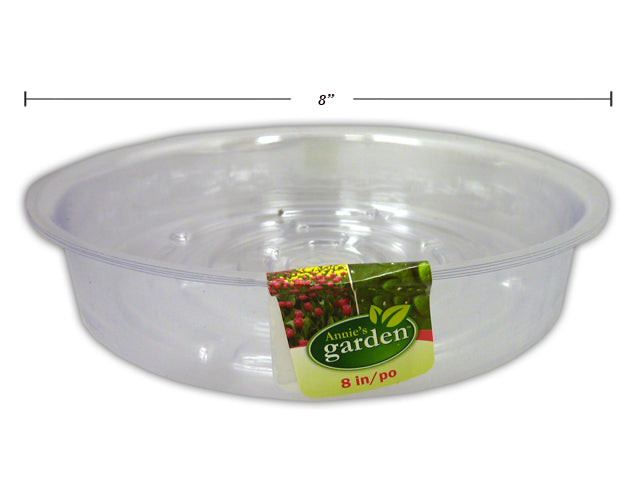 Carton of 36 Clear Plastic Planter Saucers Small