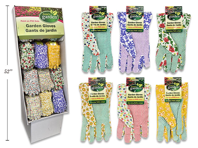 Carton of 72 Pvc Dot Garden Gloves