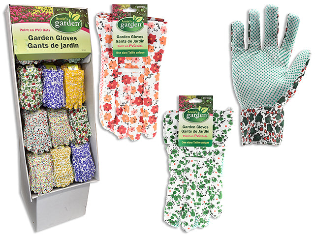 Carton of 72 Pvc Dot Garden Gloves