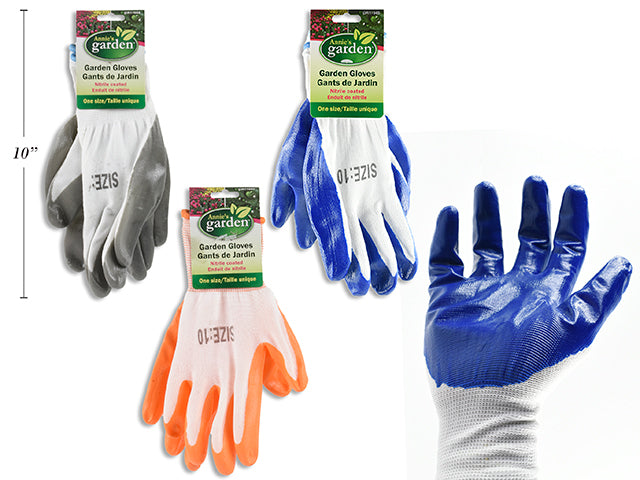 Carton of 48 Nitrile Coated Garden Gloves With Cotton Back