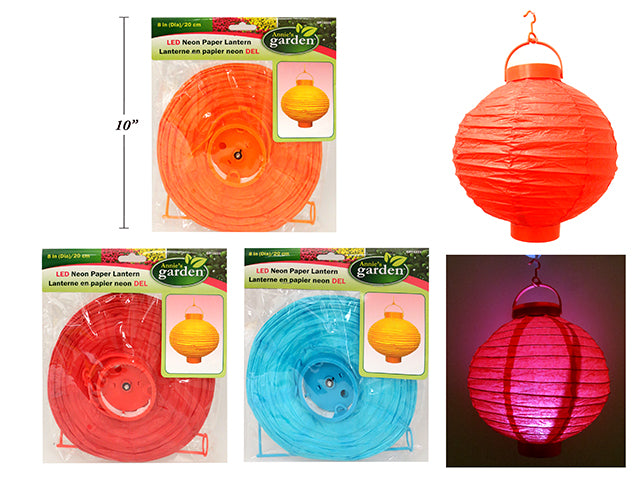 Carton of 24 Led Neon Paper Lantern