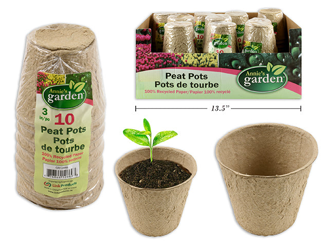 Carton of 36 Round Paper Peat Pots 10 Pack