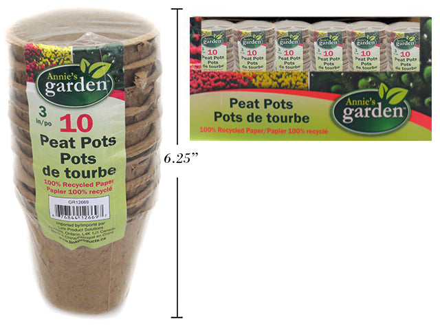 Carton of 36 Round Paper Peat Pots 10 Pack