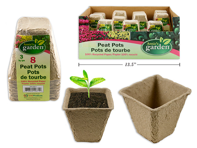 Carton of 36 Square Paper Peat Pots