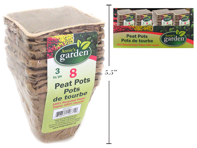 Carton of 36 Square Paper Peat Pots