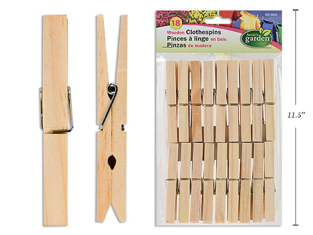 Carton of 24 Jumbo Wooden Clothespins