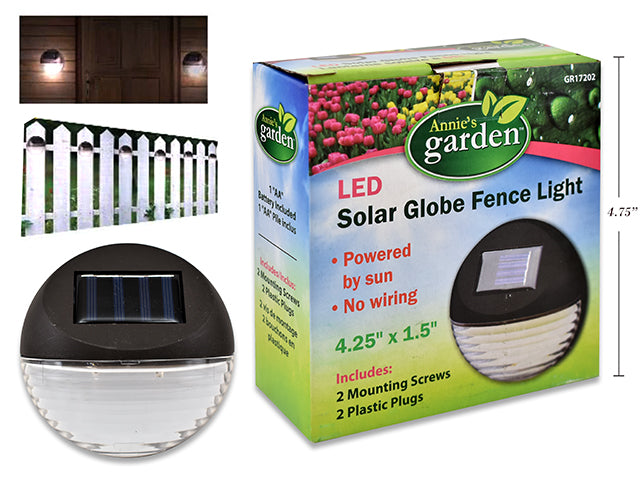 Carton of 12 Solar Globe Fence Light