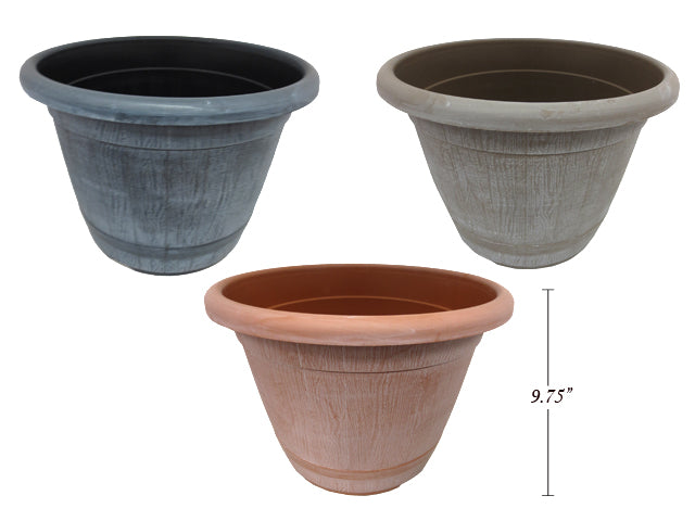 Carton of 12 White Wash Finish Planter Medium