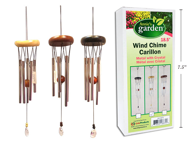 Carton of 12 Metal Windchime With Crystal