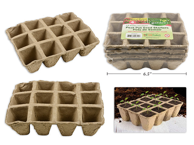 Carton of 24 Paper Peat Pot Seed Starters