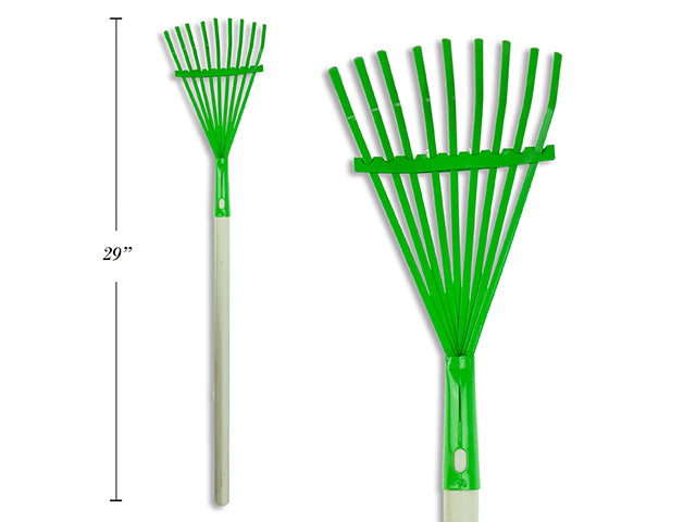 Carton of 12 Child Size Rake With Rope Hanger