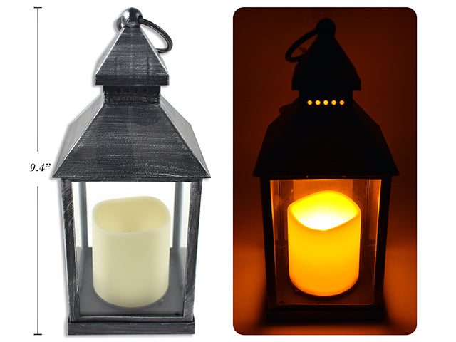 Carton of 12 Led Lantern With Flickering Pillar Candle