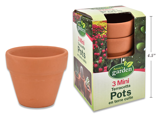 Carton of 36 Mini Terracotta Pots 3 Pack