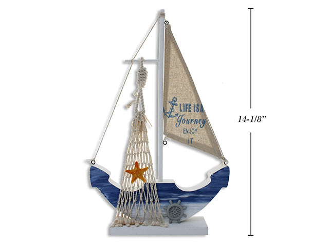 Carton of 6 Mdf Sail Boat Table Top Decor