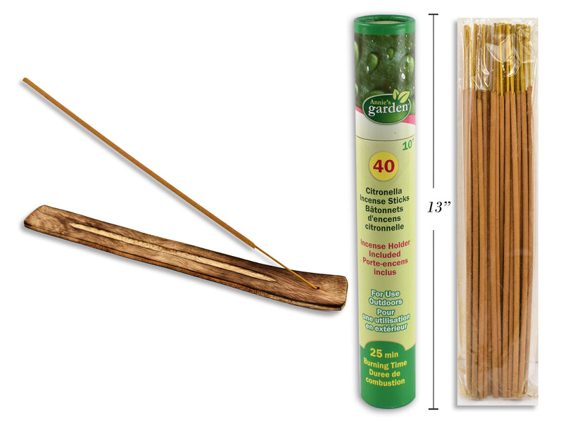 Carton of 24 Garden Citronella Sticks With Holder Cylinder 40 Pack