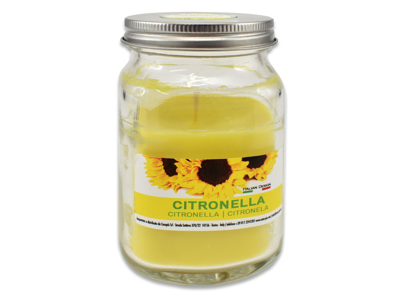 Carton of 24 Citronella Candle In Cuboid Glass Jar With Tin Lid