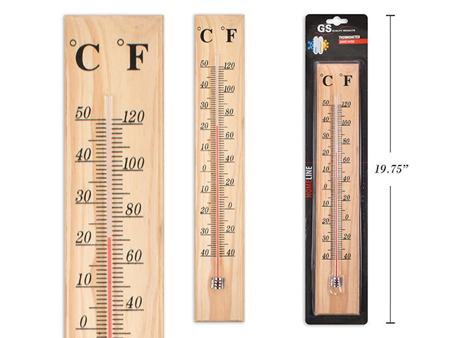 Carton of 24 Wood Wall Thermometer