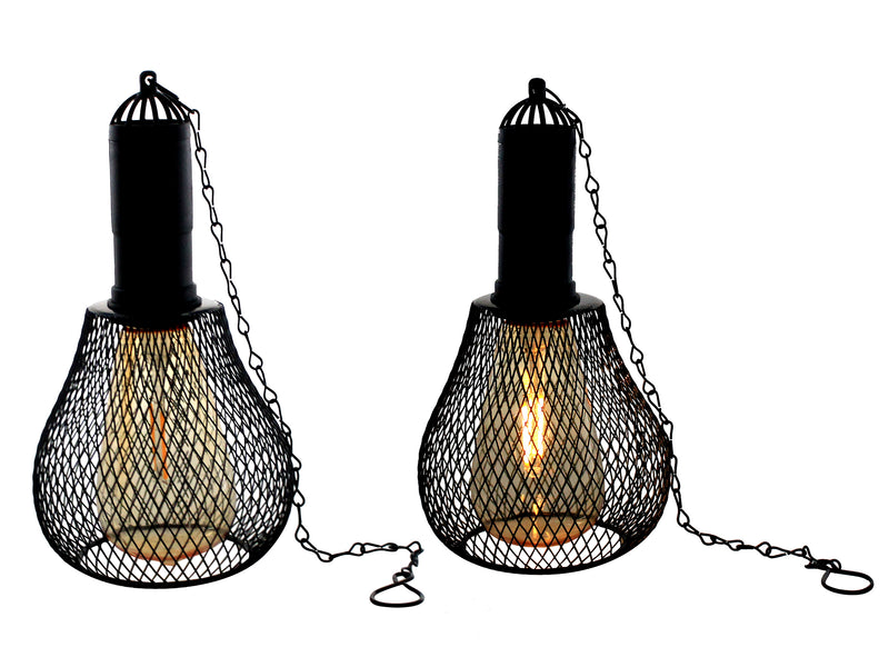 Carton of 6 Hanging Metal Mesh Frame Tungsten Pendant Light