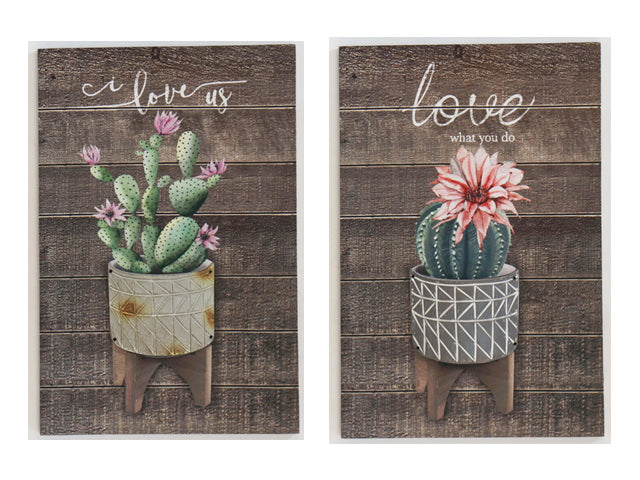 Carton of 8 Cactus Wall Plaque