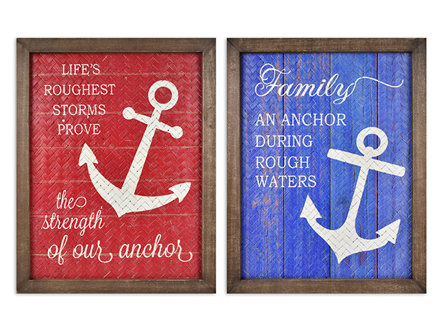 Carton of 12 Anchor Bamboo Weaving Hanging Wall Plaque