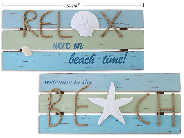 Carton of 8 Wooden Plank Hanging Plaque