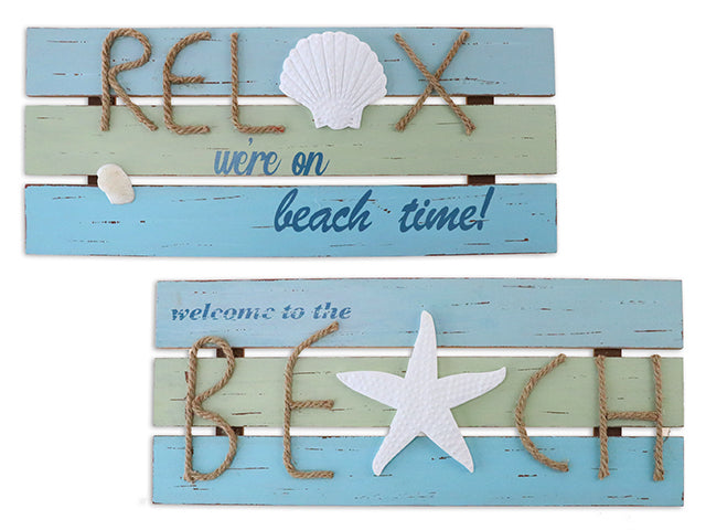 Carton of 8 Wooden Plank Hanging Plaque