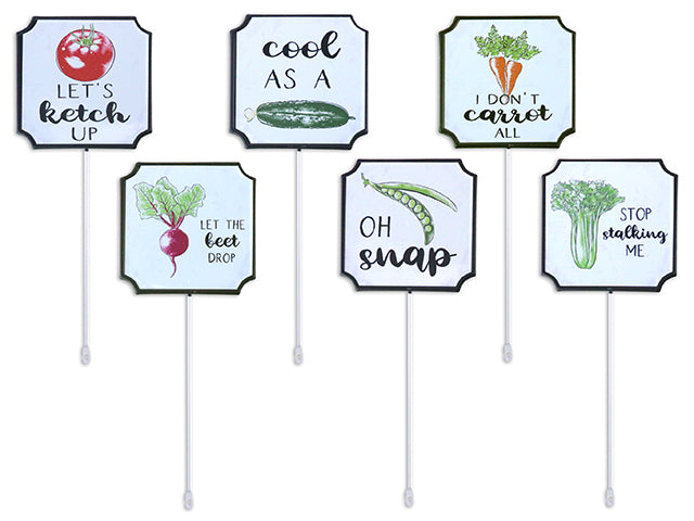 Carton of 24 Metal Garden Plant Markers Vegetables