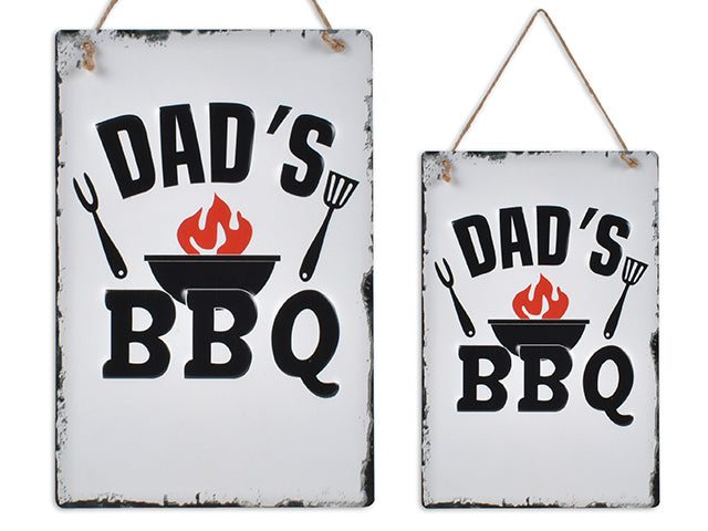 Carton of 12 Dads Bbq Metal Sign