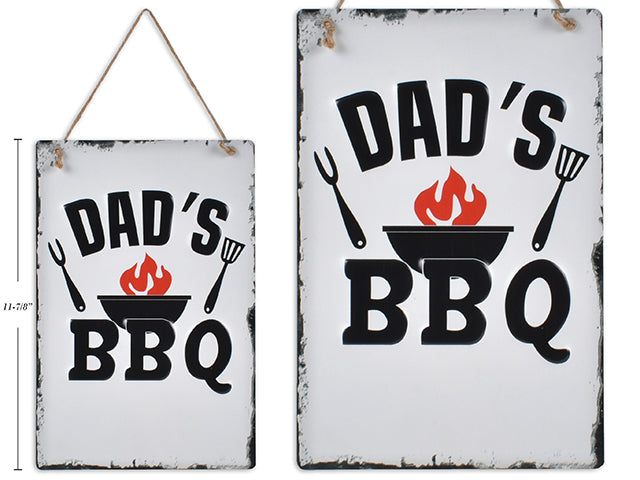 Carton of 12 Dads Bbq Metal Sign