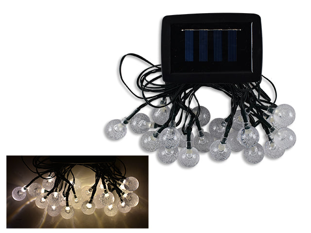 Carton of 12 Solar Crackle Bell String Lights Warm White