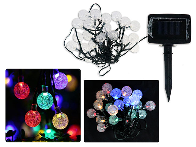 Carton of 12 Solar Crackle Bell String Lights Multi Color