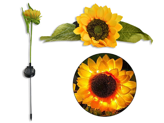 Carton of 12 Solar Sunflower Light Stake