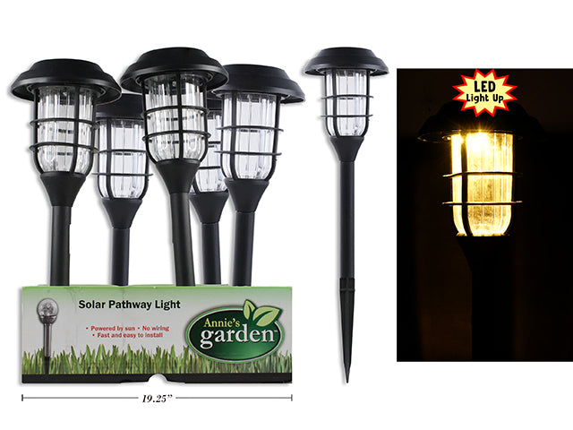 Carton of 12 18In Solar Led Industrial Lantern Garden Stake In Pdq. Warm White. 12/Dsp.