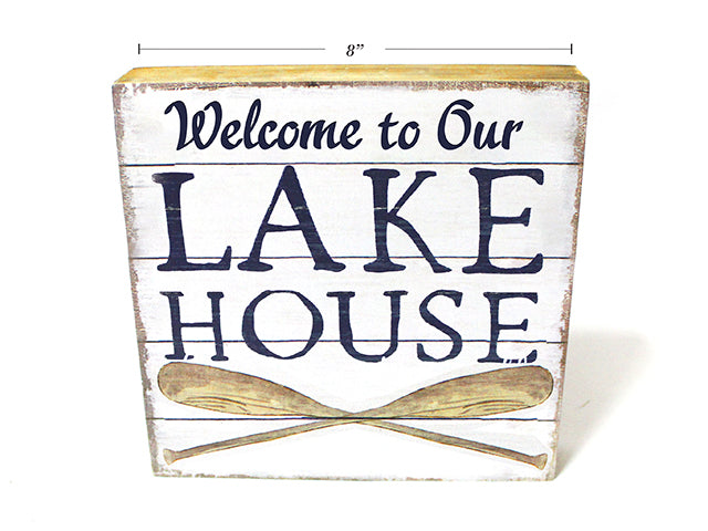 Carton of 12 Lake House Square Wooden Plaque