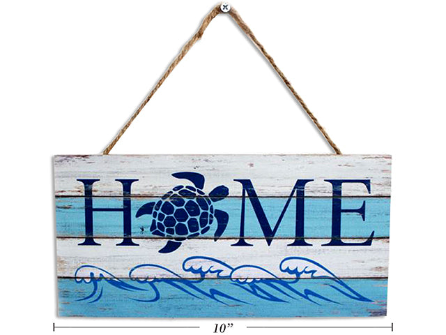 Carton of 12 Nautical Sea Turtle Wooden Hanging Plaque With Jute String