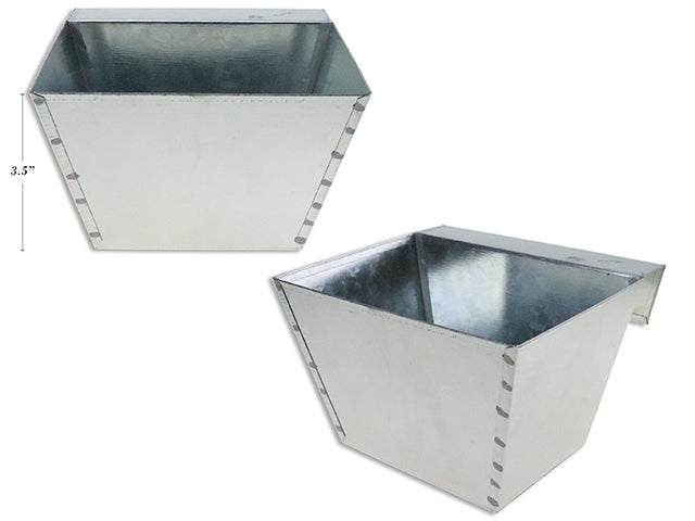 Carton of 12 6In(L) X 5In(W) X 3.5In(H) Silver Railing Planter.