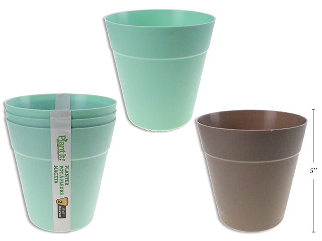 Carton of 24 Solid Color Plastic Planter Large