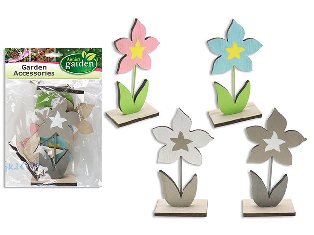 Carton of 12 6.1In X 3.15In Mdf Die-Cut Lily Tabletop Decor W/ 2X Leaves. 4 Asst.Colours. Cht.