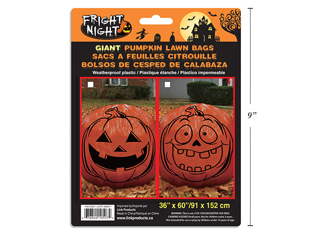 Carton of 24 Giant Pumpkin Lawn Leaf Bag