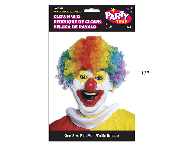 Carton of 24 Adult Clown Wig Polybag With Insert