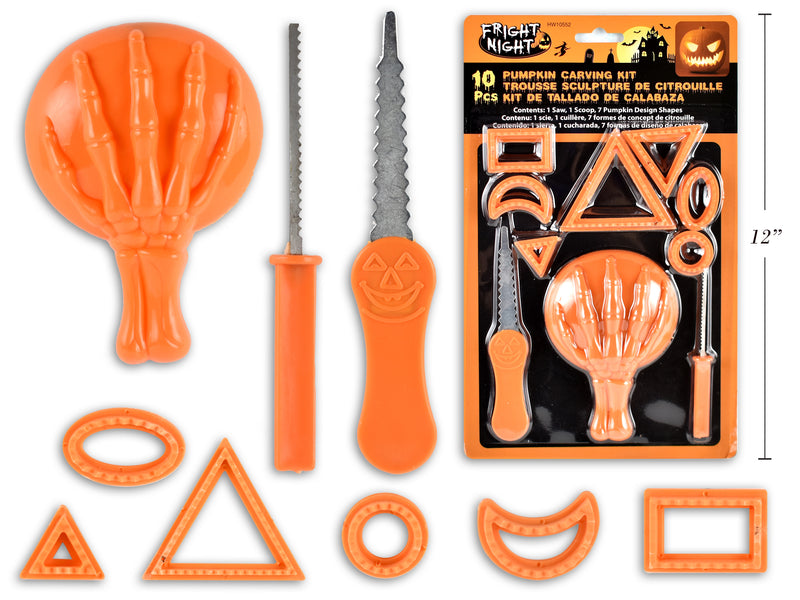 Carton of 24 Set 10 Pumpkin Carving Kit Orange