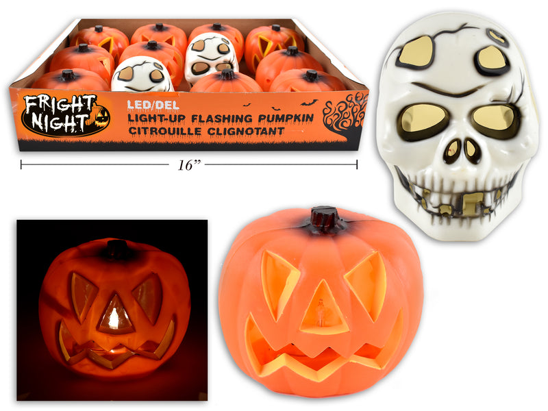 Carton of 24 Light Up Flashing Pumpkin