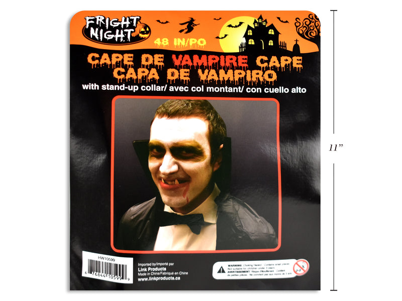 Carton of 24 Vampire Cape With Stand Up Collar