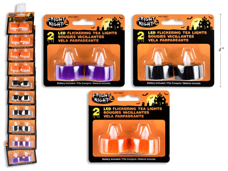 Carton of 24 Led Halloween Flickering T Lite 2 Pack