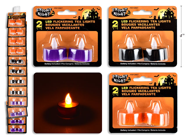 Carton of 24 Led Halloween Flickering T Lite 2 Pack