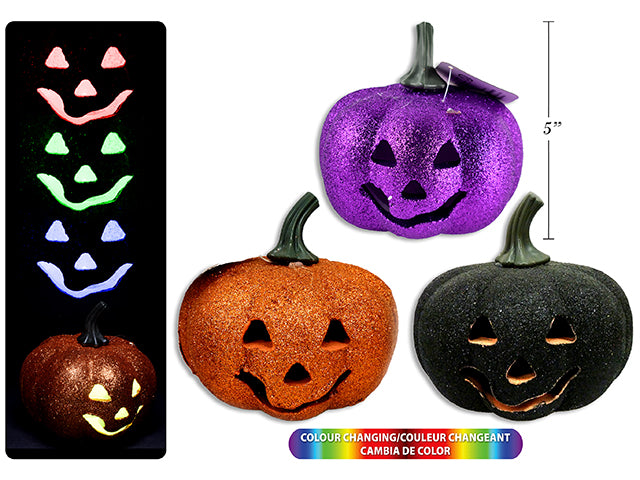 Carton of 24 Halloween Led Color Changing Foam Jack O Lantern