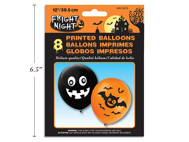 Carton of 24 Halloween Printed Balloon 8 Pack