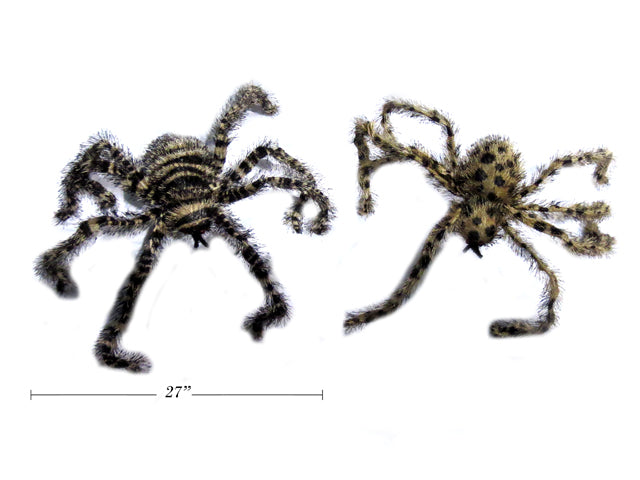 Carton of 12 Realistic Two Tone Hairy Spider With Bendable Legs