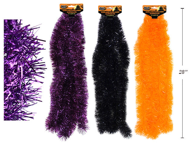 Carton of 24 Halloween Solid Color Tinsel Garland